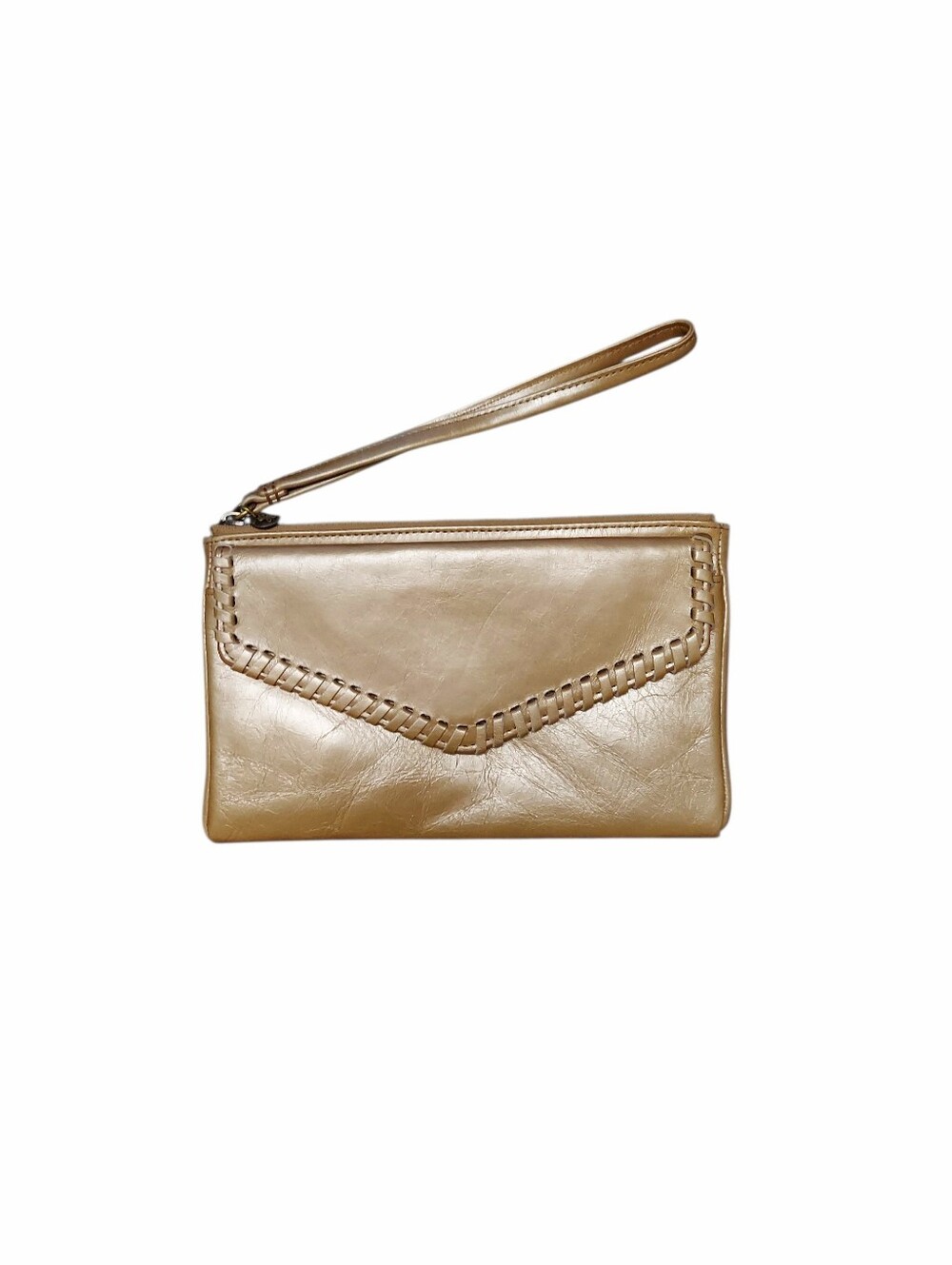 Hobo Aspen Metallic Gold Whipstich Wristlet Walllet Like New